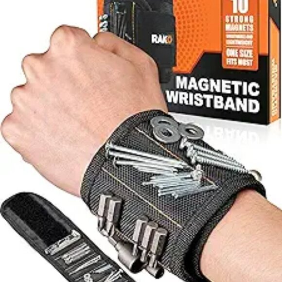Magnetic Wristband for Holding Screws, Nails and Drill Bits for Men Made - Picture 6 of 6